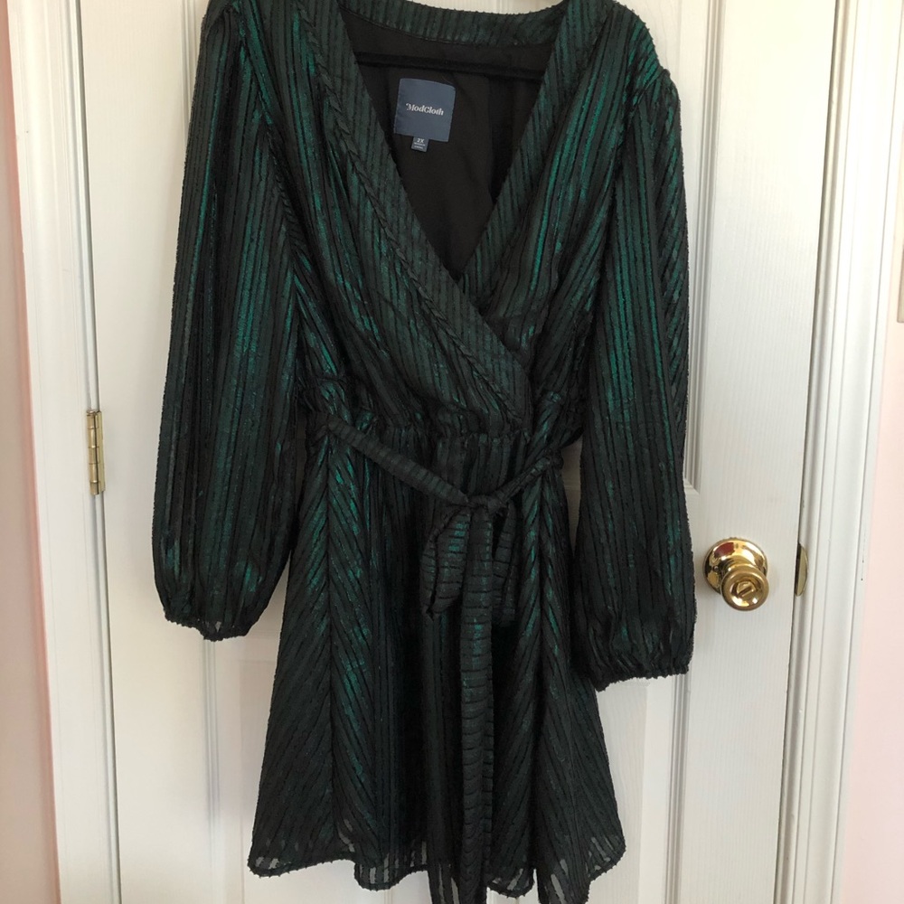 Green ModCloth Holiday Dress 2x